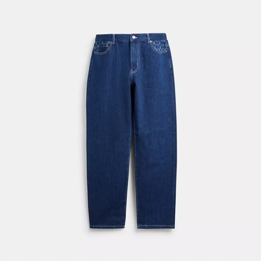 Blugi din denim cu croială dreaptă