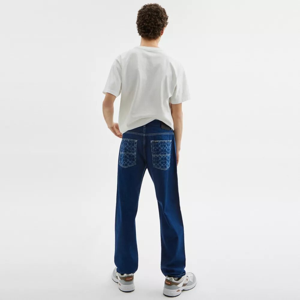 Blugi din denim cu croială dreaptă