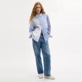 Cămășă Oxford din bumbac reciclat, în stil patchwork