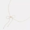 Colier choker cu fundă din perle