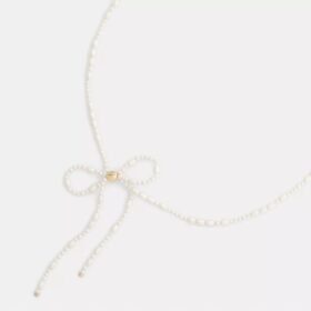Colier choker cu fundă din perle