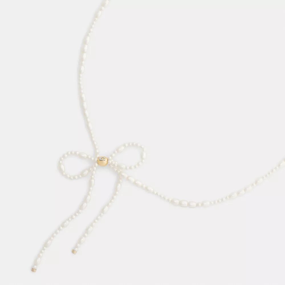 Colier choker cu fundă din perle