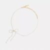 Colier choker cu fundă din perle