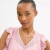 Colier choker cu fundă din perle