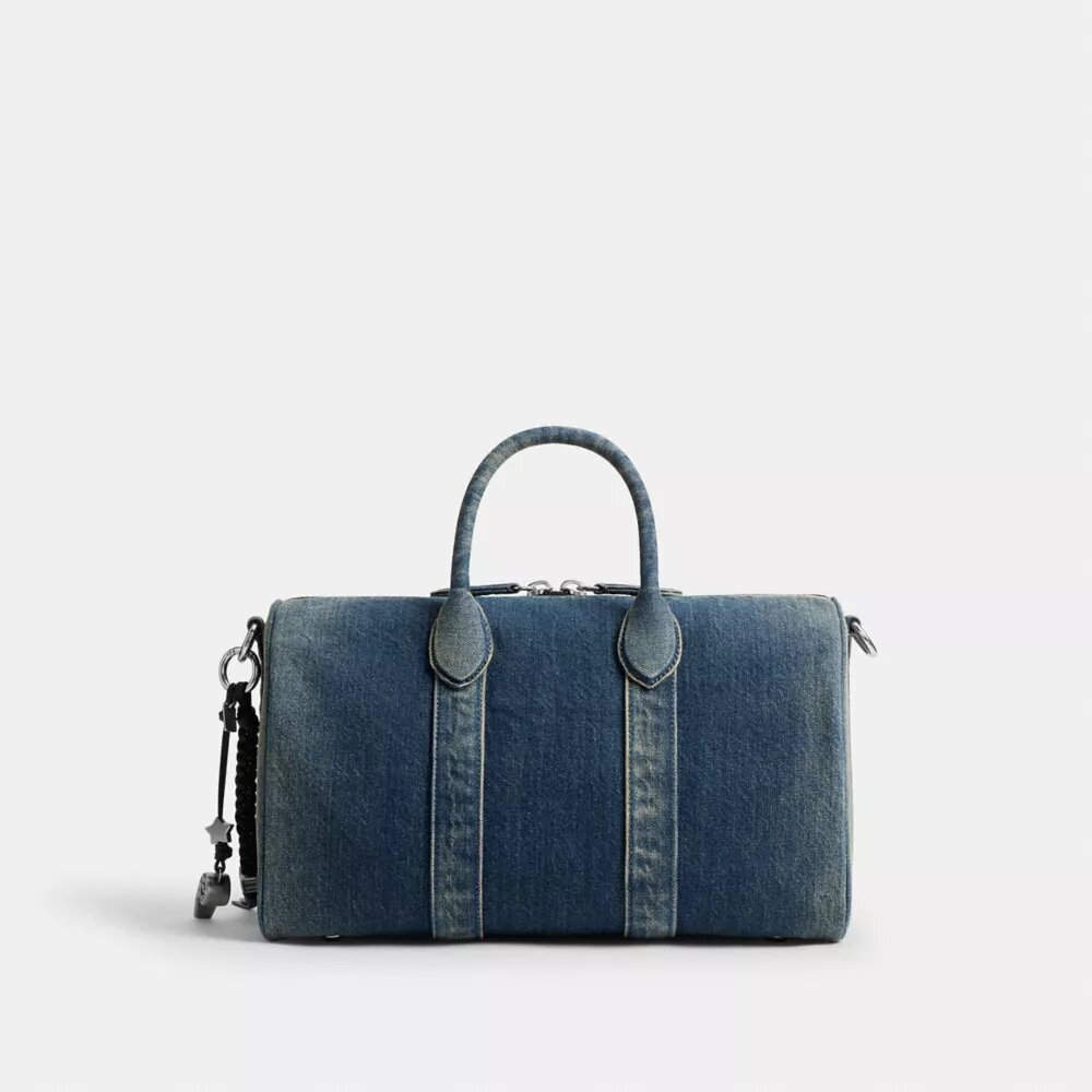 Compass din denim de bumbac regenerativ, cu pandantive