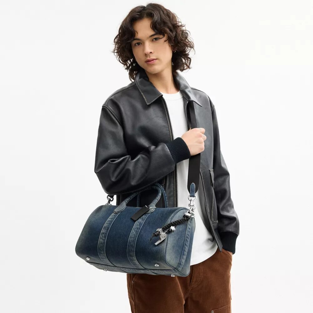 Compass din denim de bumbac regenerativ, cu pandantive