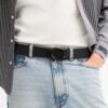Curea reversibilă cu cataramă în formă de C sculptat, 38 mm
