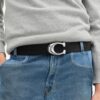 Curea reversibilă cu cataramă în formă de C sculptat, 38 mm