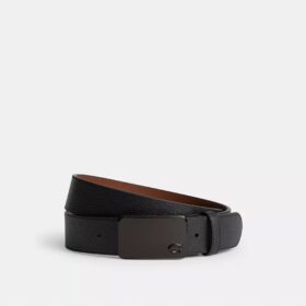 Curea reversibilă cu cataramă placă semnătură, tăiată la dimensiune, 38 mm