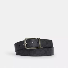 Curea reversibilă cu cataramă tip ham, tăiată la măsură, 38 mm