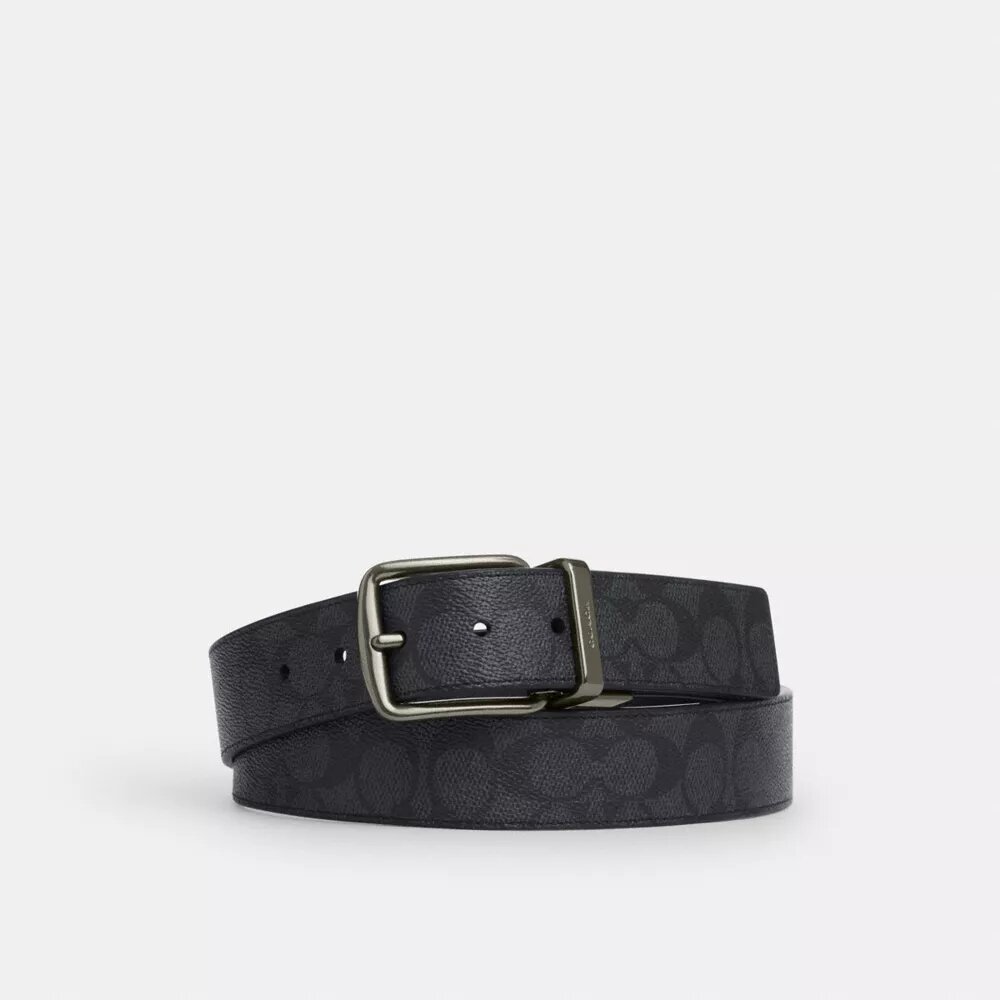 Curea reversibilă cu cataramă tip ham, tăiată la măsură, 38 mm