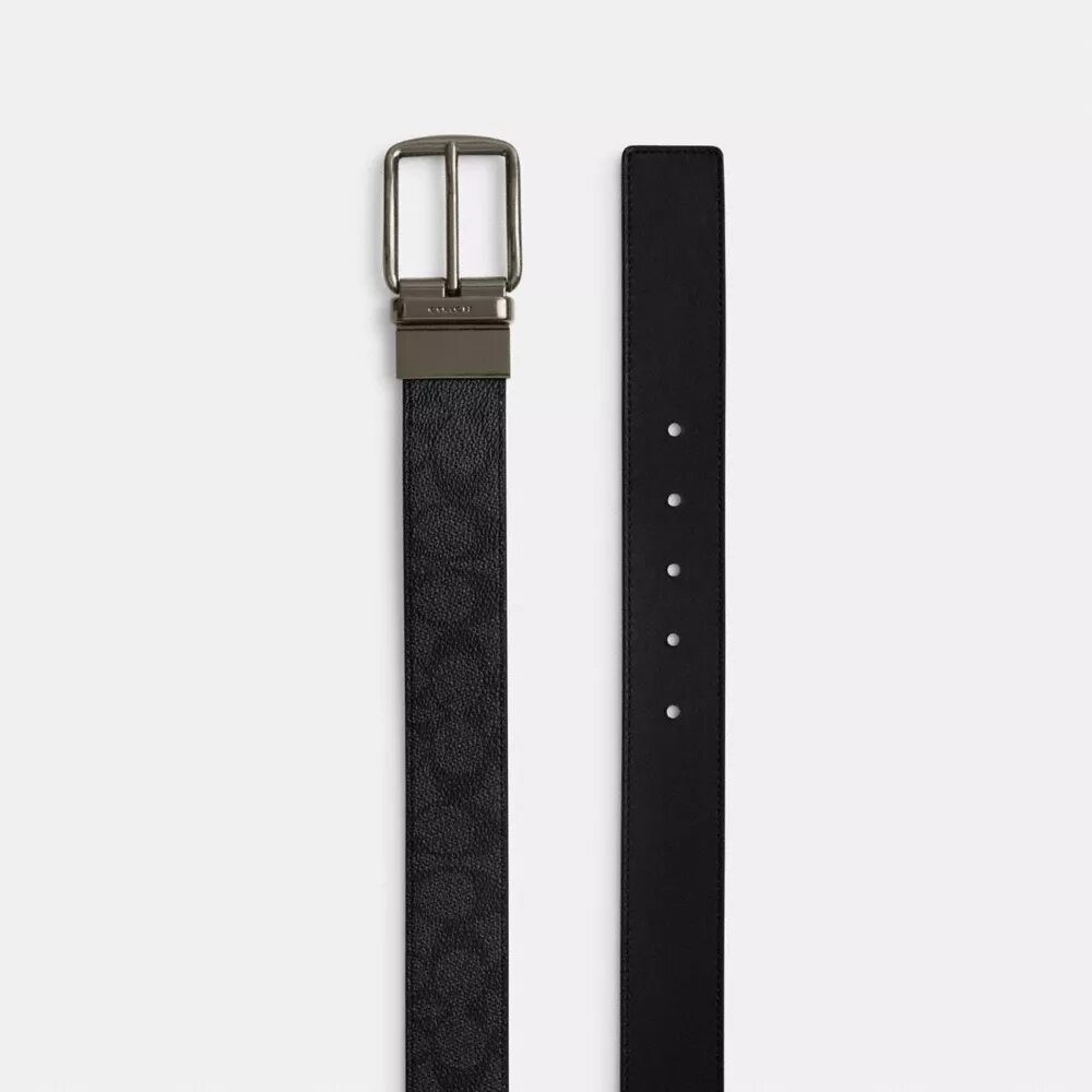 Curea reversibilă cu cataramă tip ham, tăiată la măsură, 38 mm