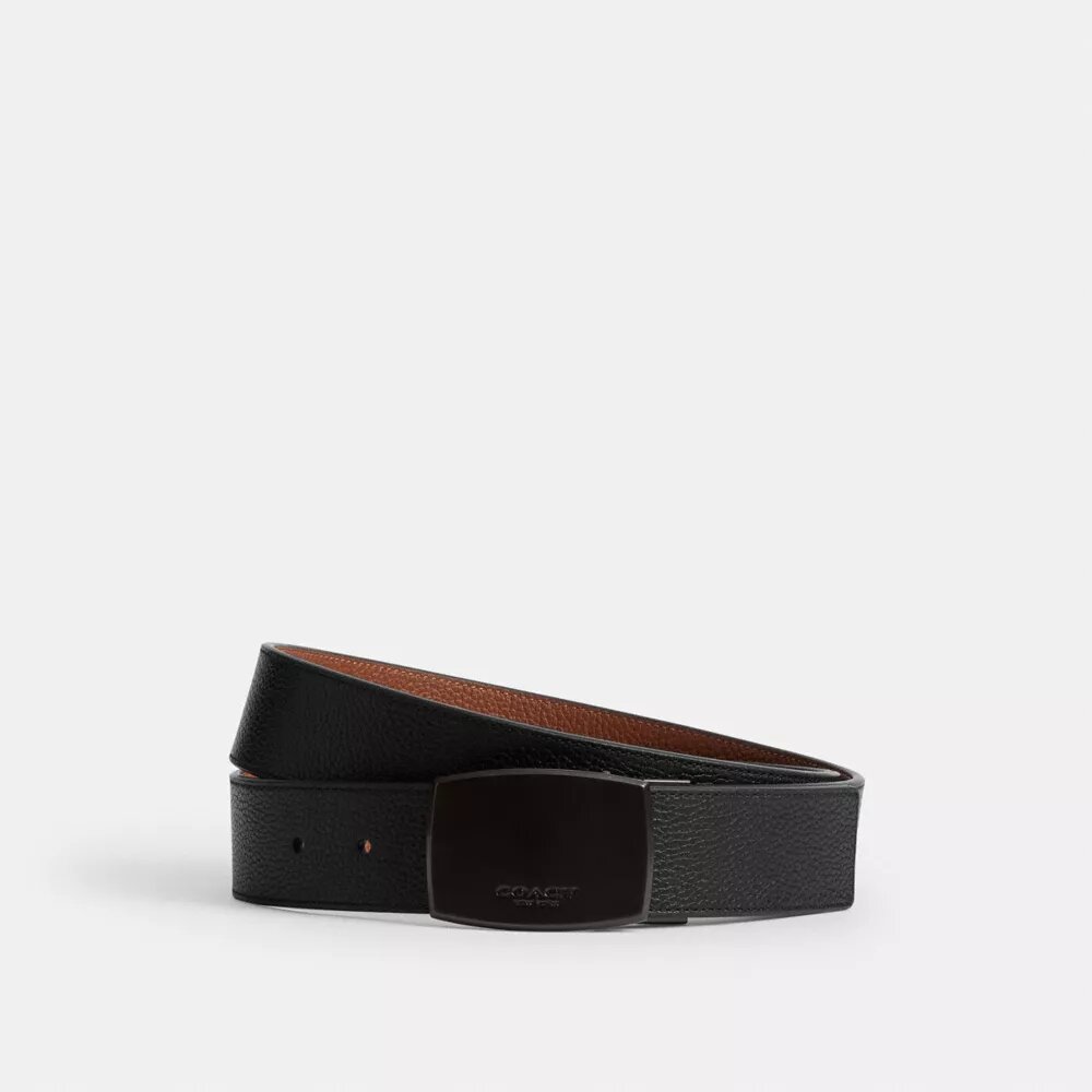 Curea reversibilă, tăiată la dimensiune, cu cataramă tip ham și placă în cutie, 38 mm
