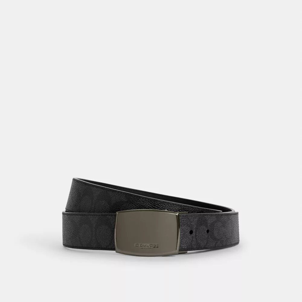 Curea reversibilă, tăiată la dimensiune, cu cataramă tip ham și placă în cutie, 38 mm