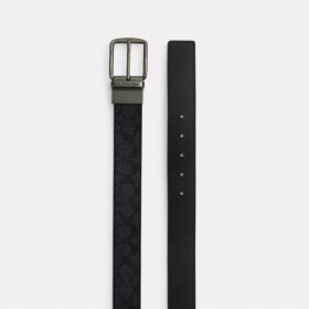 Curea reversibilă, tăiată la dimensiune, cu cataramă tip ham și placă în cutie, 38 mm