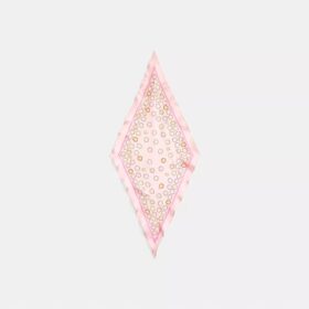 Eșarfă din mătase în formă de romb cu imprimeu „Waterfall Tea Rose”