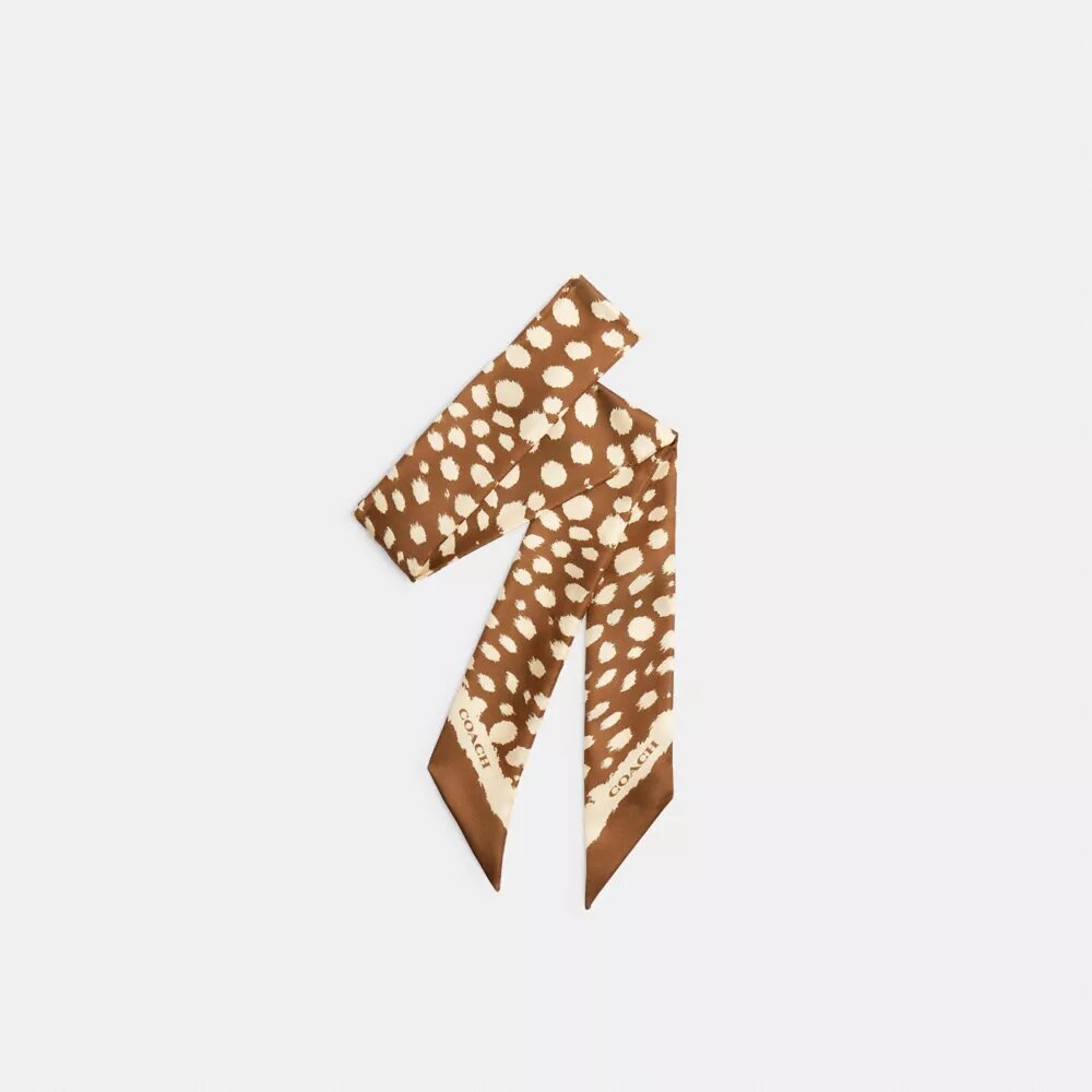 Eșarfă îngustă din mătase cu imprimeu „Wild Spots”