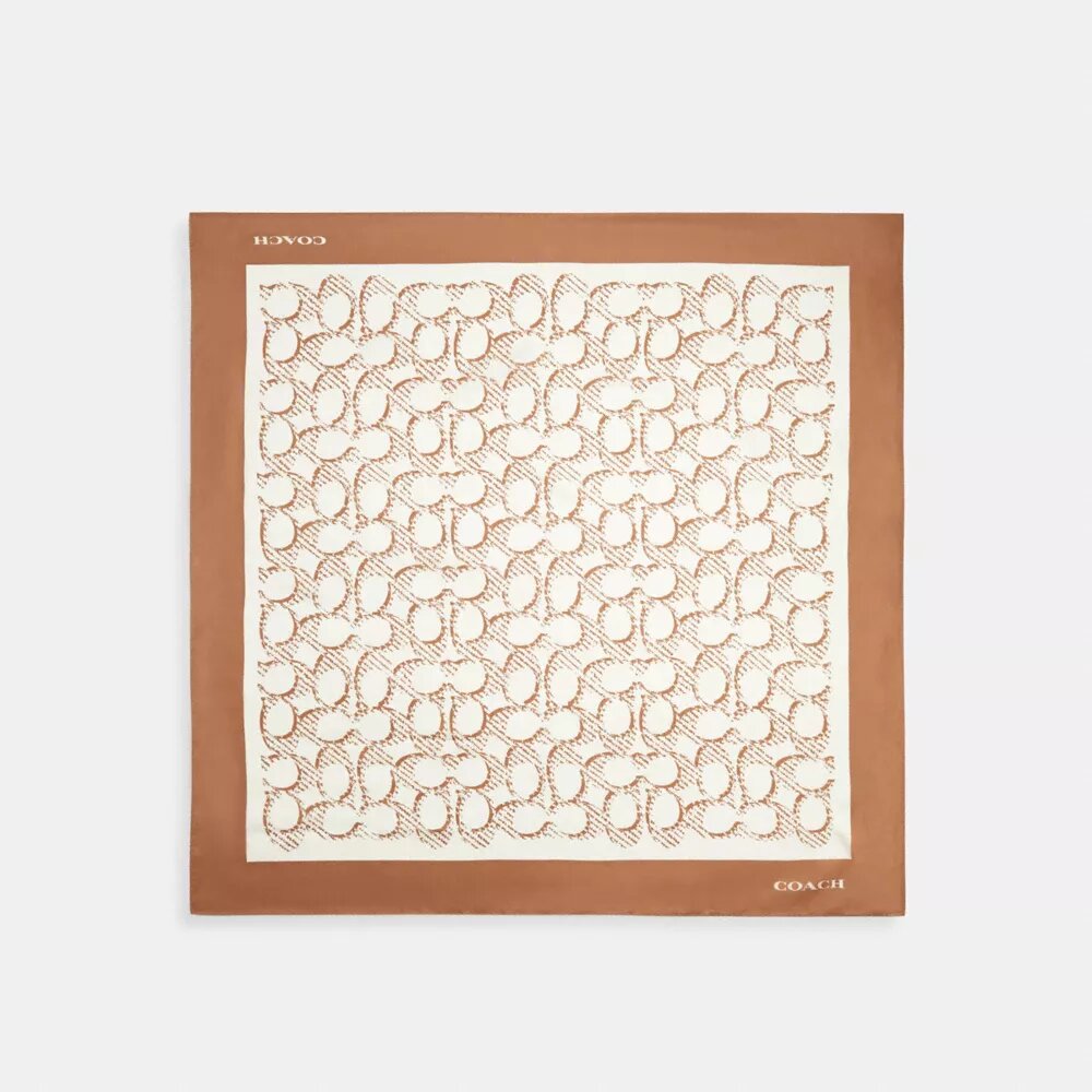 Eșarfă pătrată din mătase cu design caracteristic