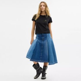 Fustă maxi din denim din bumbac organic