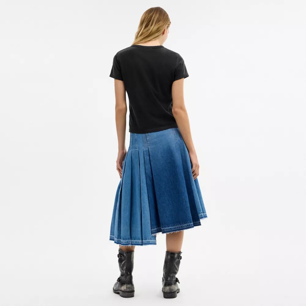 Fustă maxi din denim din bumbac organic