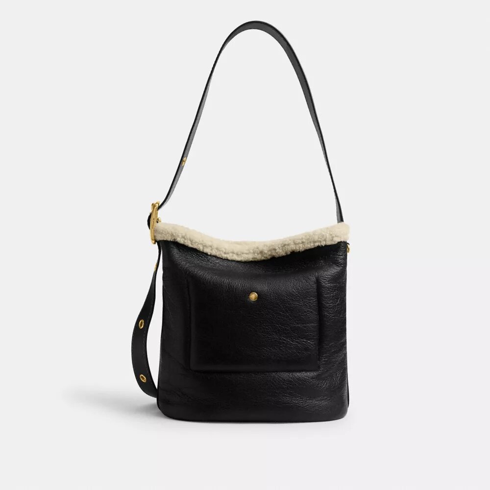 Geantă Bleecker Bucket din piele de oaie