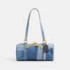 Geantă cilindrică Kisslock 28 din denim reciclat