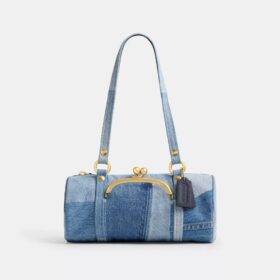 Geantă cilindrică Kisslock 28 din denim reciclat