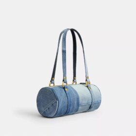 Geantă cilindrică Kisslock 28 din denim reciclat
