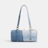 Geantă cilindrică Kisslock 28 din denim reciclat