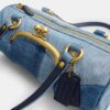 Geantă cilindrică Kisslock 28 din denim reciclat
