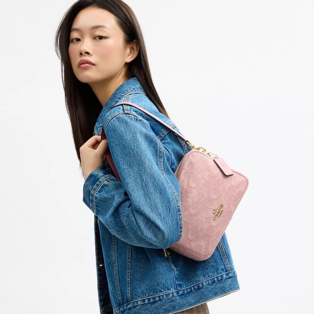 Geantă crossbody Carey din denim caracteristic