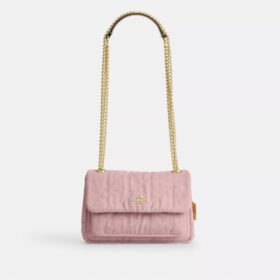 Geantă crossbody Elodie 18 din denim „Loved” cu matlasare