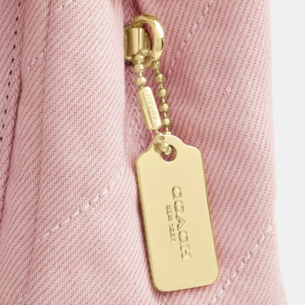 Geantă crossbody Elodie 18 din denim „Loved” cu matlasare