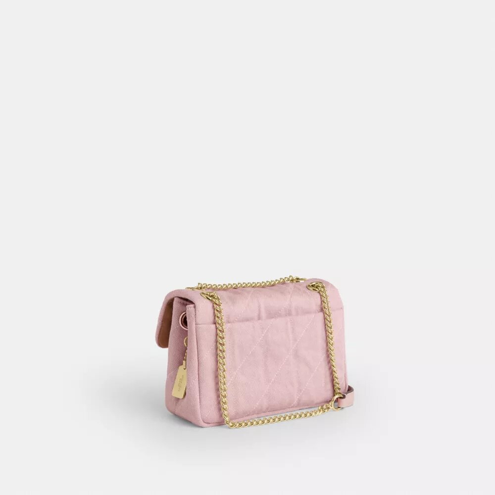 Geantă crossbody Elodie 18 din denim „Loved” cu matlasare