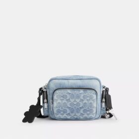 Geantă crossbody Fletcher din denim semnătura Loved