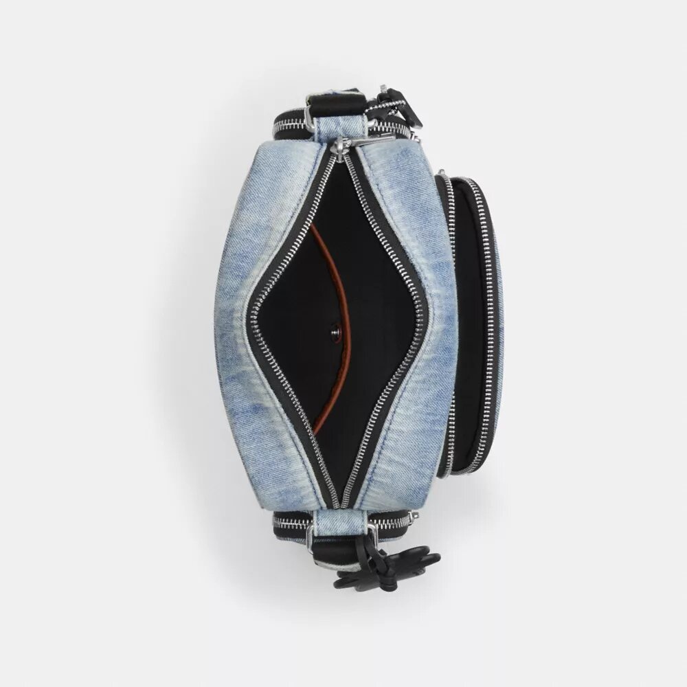 Geantă crossbody Fletcher din denim semnătura Loved