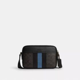 Geantă crossbody Graham din Signature Canvas cu dungi Varsity