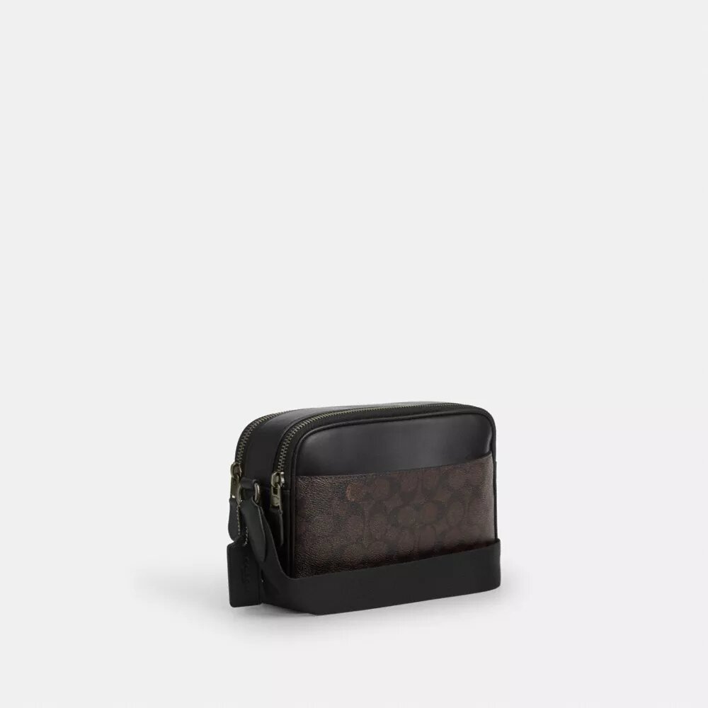 Geantă crossbody Graham din Signature Canvas cu dungi Varsity