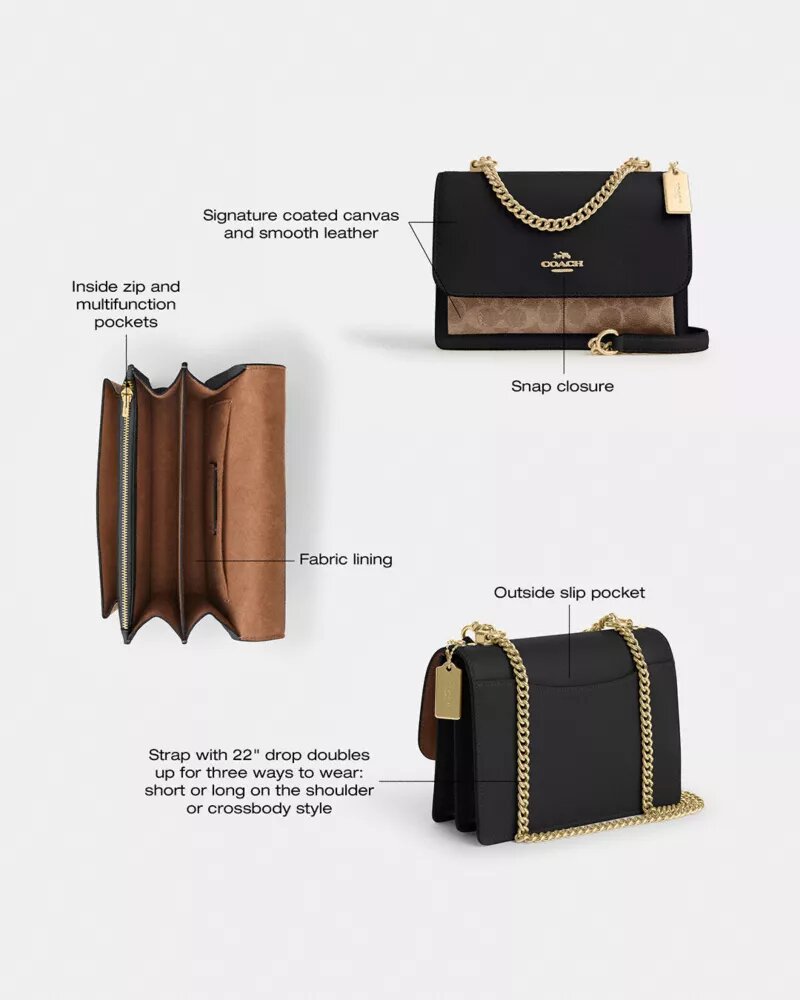 Geantă crossbody Klare din Signature Canvas