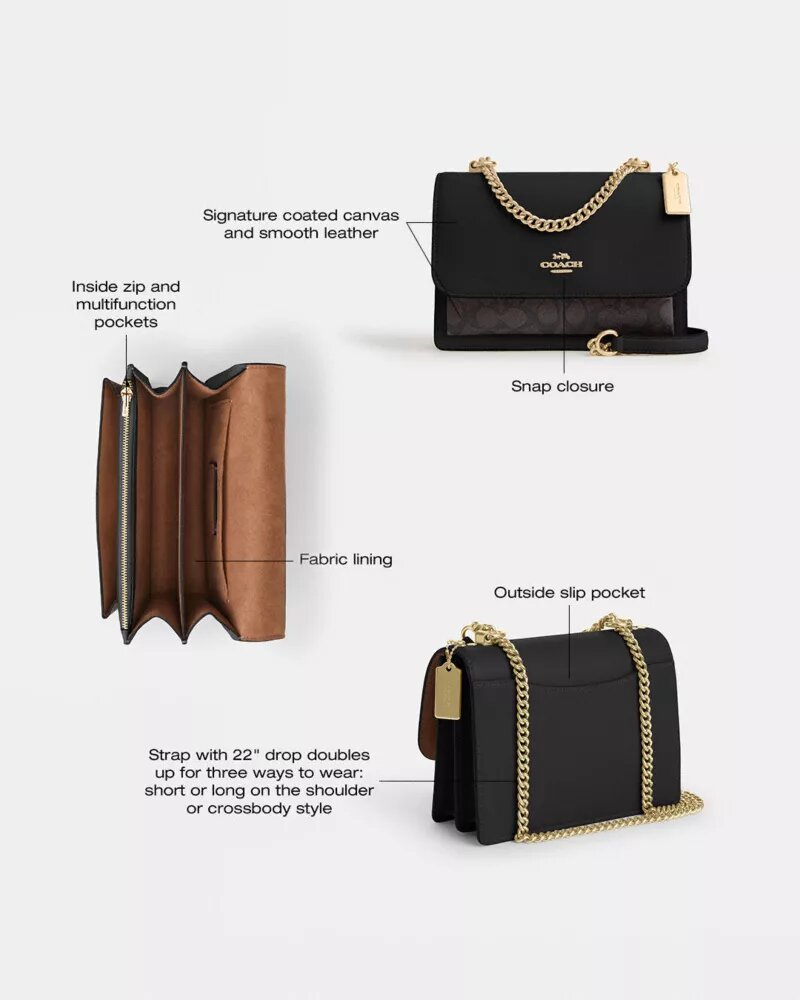 Geantă crossbody Klare din Signature Canvas