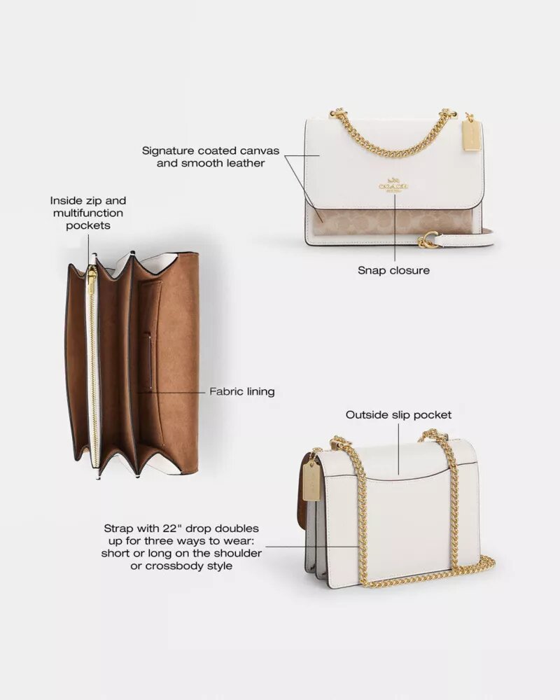 Geantă crossbody Klare din Signature Canvas