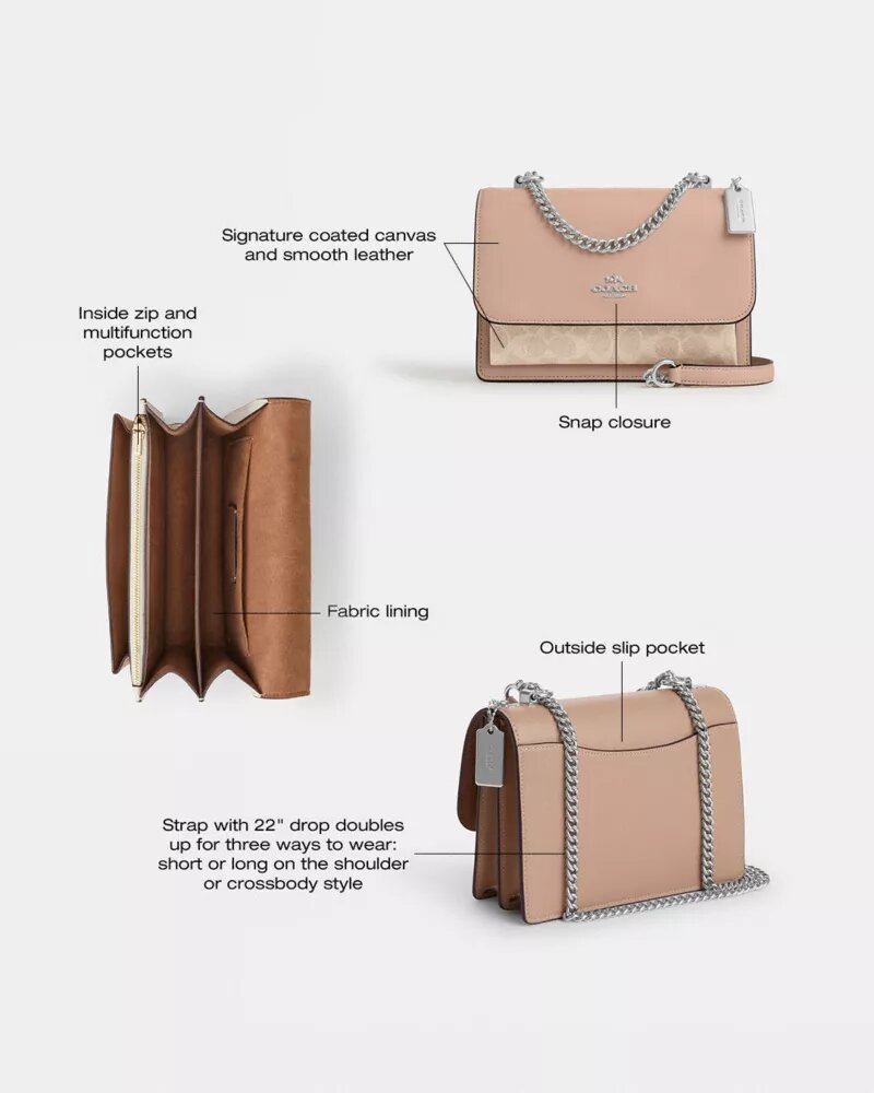 Geantă crossbody Klare din Signature Canvas