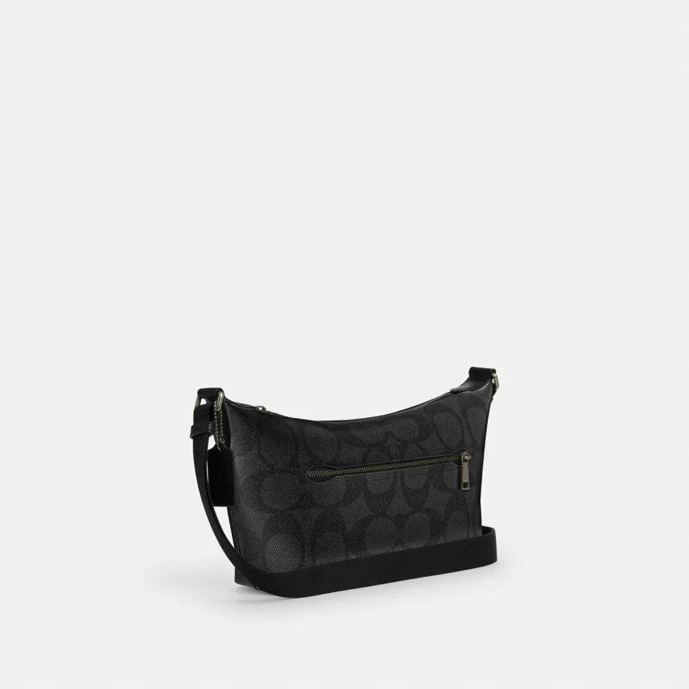 Geantă crossbody mică „Finn” cu buzunar detașabil, din pânză „Signature Canvas”