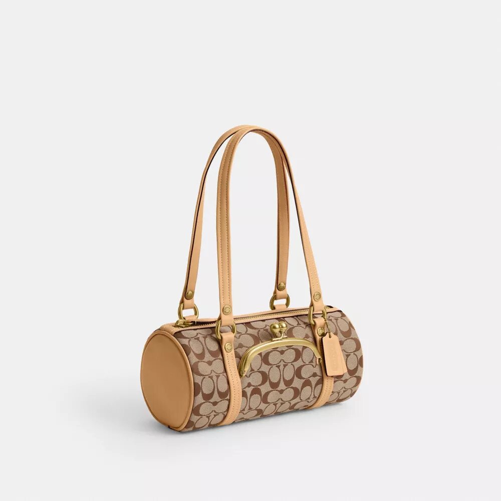 Geantă Kisslock Barrel 28 din jacquard semnătura