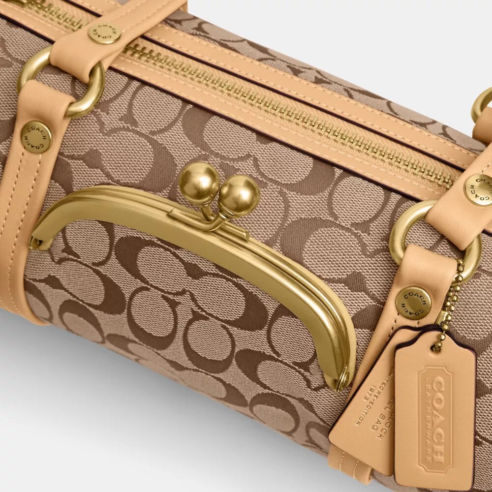 Geantă Kisslock Barrel 28 din jacquard semnătura