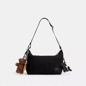 Geantă Leo Crossbody din nailon semnătura cu pandantive