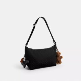 Geantă Leo Crossbody din nailon semnătura cu pandantive