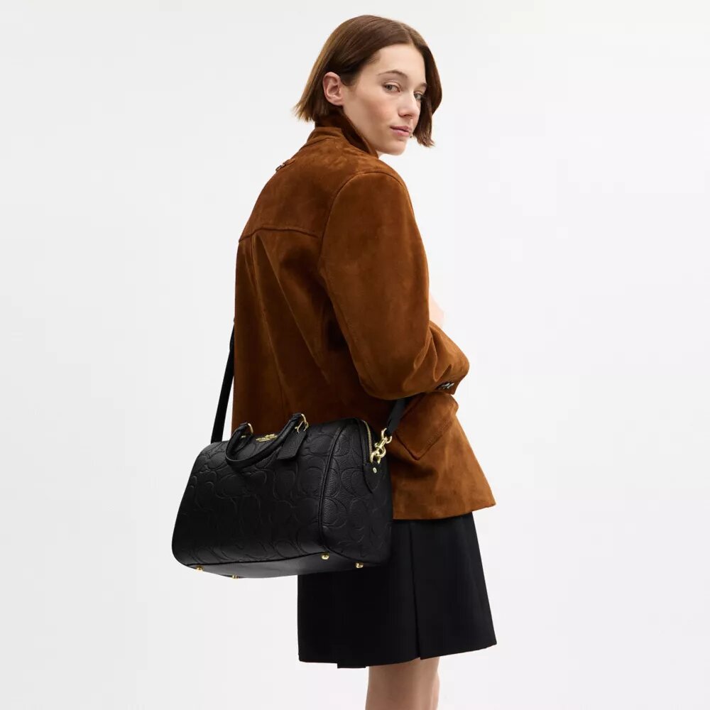 Geantă mare de tip satchel Rowan din piele semnătură