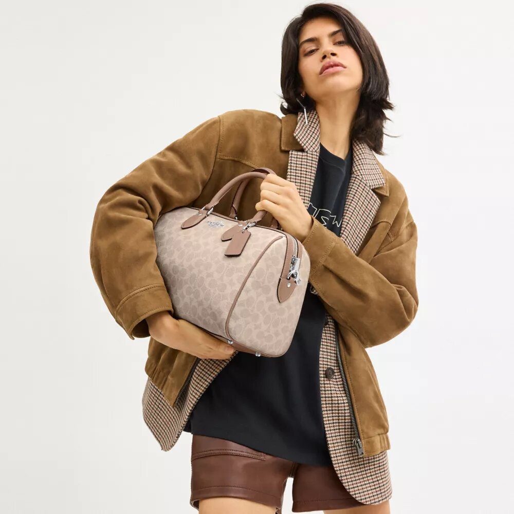 Geantă mare de tip satchel Rowan din Signature Canvas