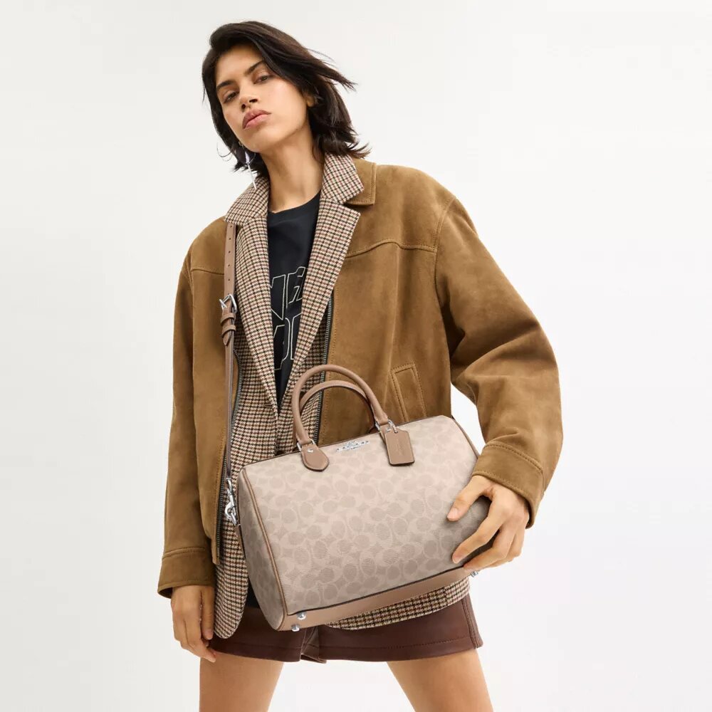 Geantă mare de tip satchel Rowan din Signature Canvas